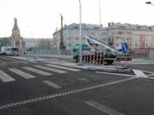 Most na Masarykově třídě se chystá k demolici, nábřeží podél kolejí UP je téměř hotovo | Foto: Blanka Martinovská