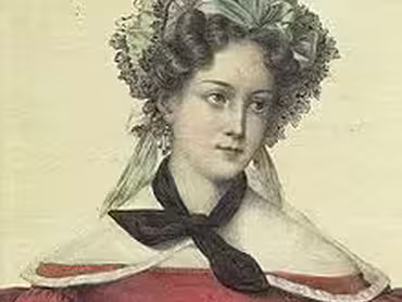 Henri Grévedon (1776–1860): Virginie du Motier de La Fayette markýza de Lasteyrie du Saillant (1782–1849), litografie, Lafayette College, Easton, Pennsylvania, USA.