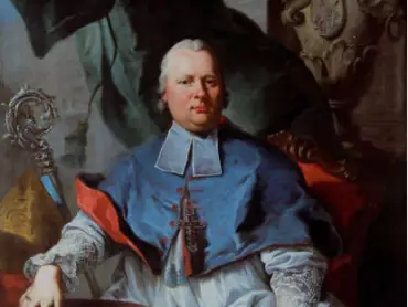 František Vavřinec Korompay (1723– 1779): Portét probošta konventu řádu kanovníků sv. Augustina ve Šternberku Augustina Jana Aurelia, olejomalba na plátně, 1768. Moravská galerie v Brně.