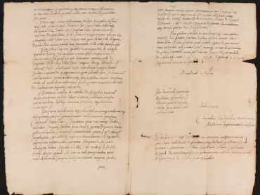 Cunradus Dasypodius, matematik a profesor akademie ve Strasbourgu, nabízí olomoucké městské radě své služby při opravě radničního orloje; 20. září 1574. (Olomoucký orloj procházel již tou dobou renovací pod vedením Paula Fabricia.) Státní okresní archiv v Olomouci, Archiv města Olomouce, fond Zlomky registratur 1426–1786 (1890), M-1-1, inv. č. 4481.