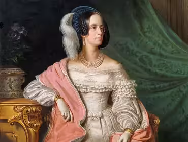 Anton Einsle: Marie Anna Savojská (1803–1884), choť císaře Ferdinanda I. Nedatovaná olejomalba, patrně 50. léta 19. století. V soukromém majetku.