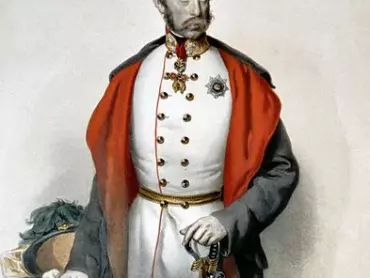 Arcivévoda František Karel Habsbursko-lotrinský (1802–1878), otec císaře Františka Josefa I. (1830–1916). Arcivévoda je dekorován Řádem zlatého rouna a hvězdou Královského uherského řádu sv. Štěpána. Litografie Josefa Kriehubera (1800–1876) z roku 1850.