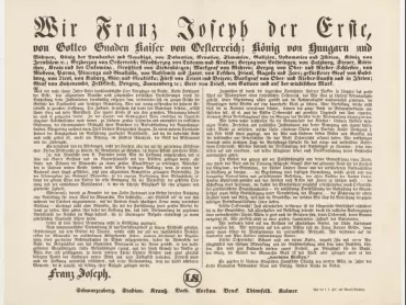 Císařský manifest o rozpuštění Říšského sněmu zasedajícího v Kroměříži ze dne 7. Března 1848.