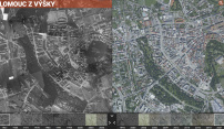 Unikátní mapová aplikace porovnává staré letecké snímky Olomouce se současnou podobou města 