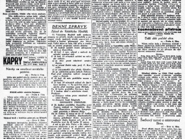 Lidové noviny z 6. října 1927 se zpravodajstvím o popravě Martina Leciána.