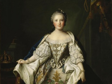 Jean-Marc Nattier (1685–1766): Potrét polské princezny Marie Josefy Wettinské, olejomalba z roku 1744.