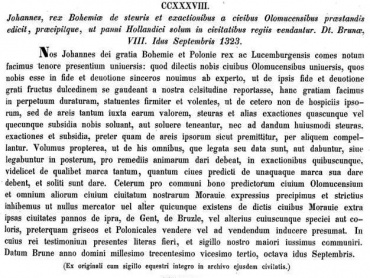 Codex diplomaticus et epistolaris Moraviae, Sechster Band, Vom Jahre 1307–1333, regidirt von Joseph Chytil, Brünn 1854, s. 177.