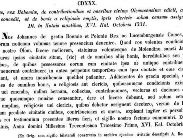 Codex diplomaticus et epistolaris Moraviae (CDM), Sechster Band, Vom Jahre 1307–1333, regidirt von Joseph Chytil, Brünn 1854, s. 329.