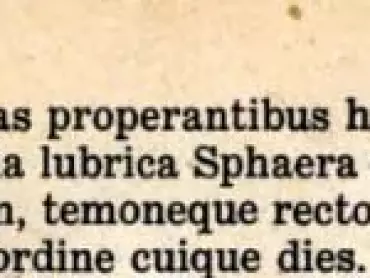 Fragment latinského textu Breve encomion Olomucii metropolis: In Moraviae Marchionatu, scriptum in gratiam amplissimi Senatus Urbis ejusdem, carmine Elegiaco, a Simone Ennio Glatovino (Krátká chvalořeč na Olomouc, hlavní město Markrabství moravského, sepsaná k libosti slovutné rady tohoto města elegickým veršem od Šimona Ennia Klatovského), Prostějov 1550, v němž se popisuje olomoucký orloj. Edice skladby pořízená Rostislavem Bartochou, Breve encomion Olomucii metropolis in Moraviae Marchionatu, scriptum in gratiam amplissimi Senatus Urbis ejusdem, carmine Elegiaco, a Simone Ennio Glatovino / Chvála Olomouce, Metropole Markrabství Moravského, sepsaná v elegii Šimonem Enniem Klatovským k poctě velevážené rady tohoto města, Olomouc 1947.