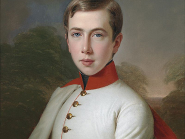 Anton Einsle: Arcivévoda Karel Ludvík (1833–1896) v jinošském věku. Olejomalba z roku 1848.