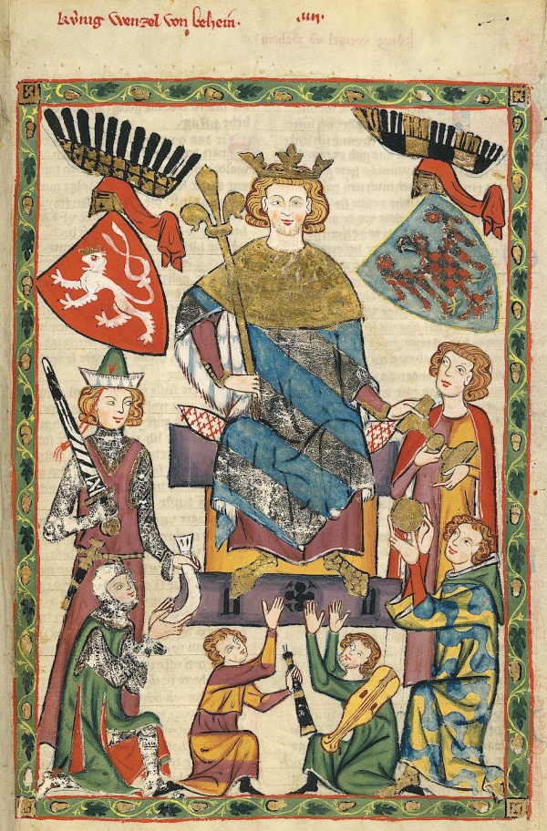 Český král Václav II. Celostránková iluminace, Codex Manesse